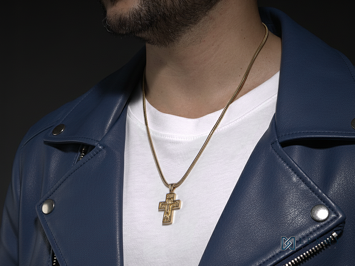 Dije Cruz Cristo en relieve